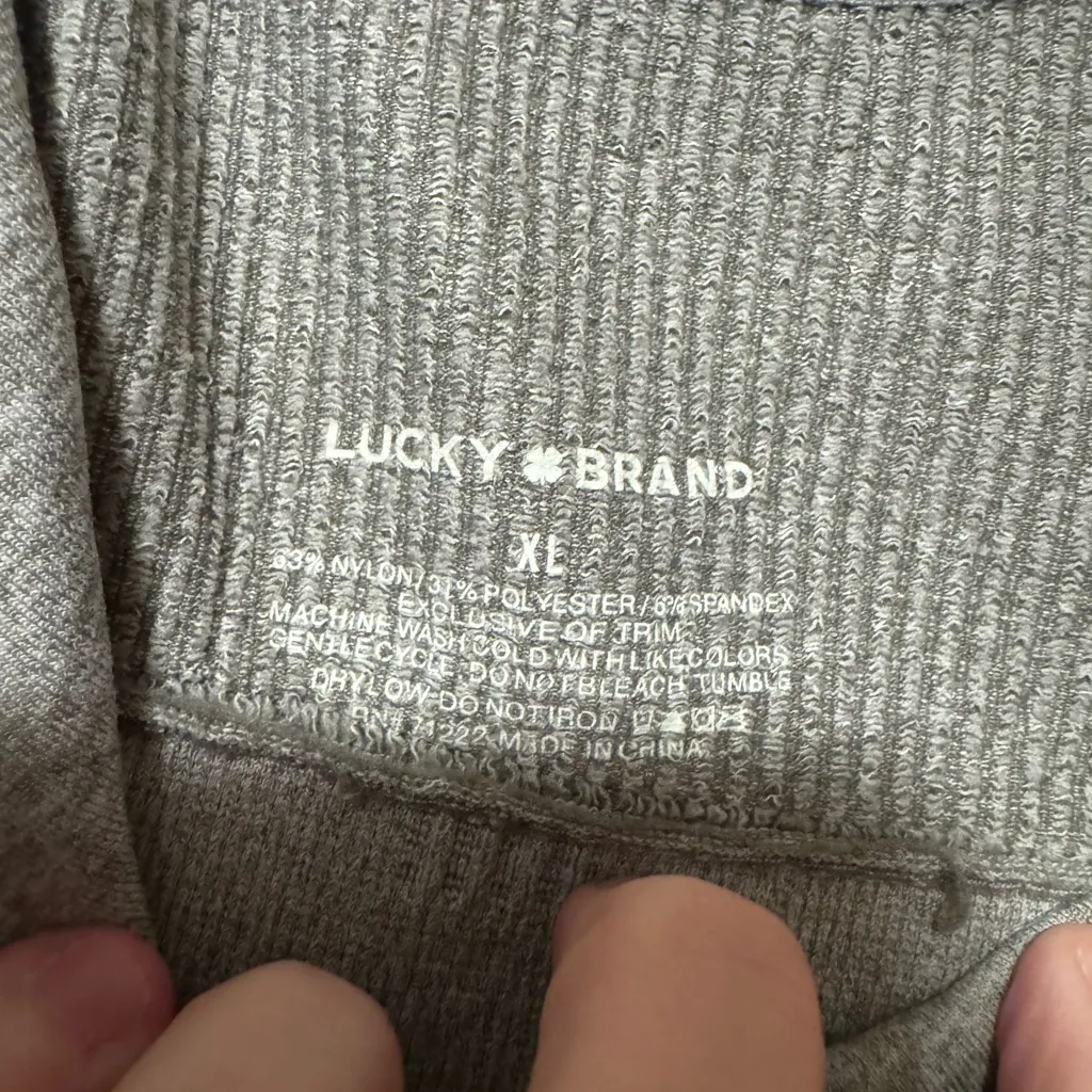 Lucky Brand Heather Gray Ribbed Top - Image 2