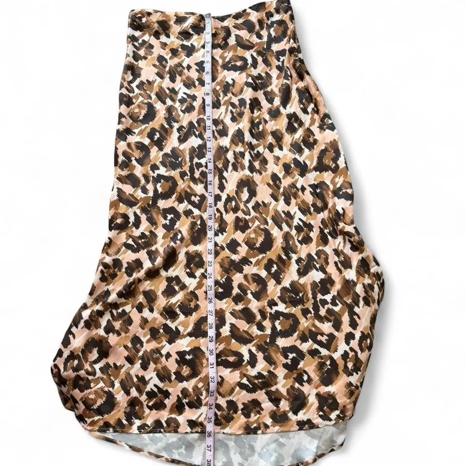 Steve Madden Leopard Print Satin Maxi Skirt, Women's Size M - Image 7