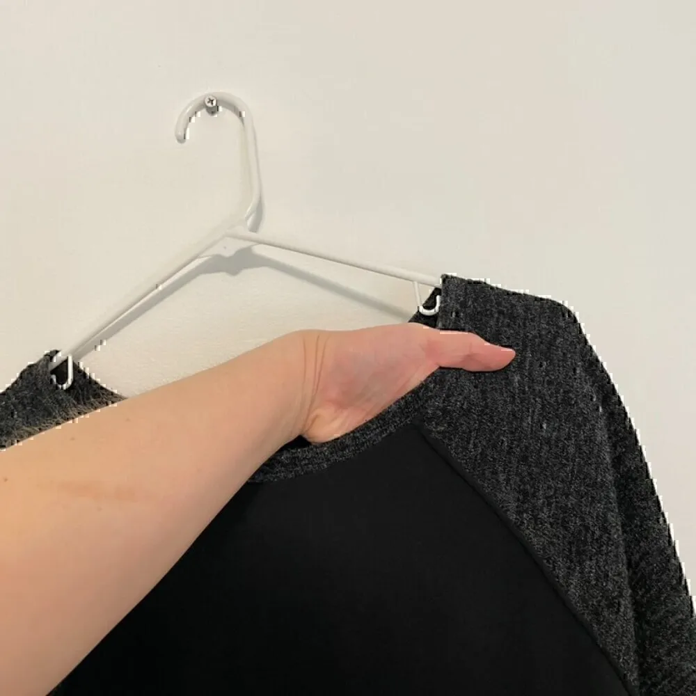 ANN TAYLOR LOFT Raglan Sleeve Colorblock Shift Dress Black Marled 3/4 Sleeve 12 - Image 5