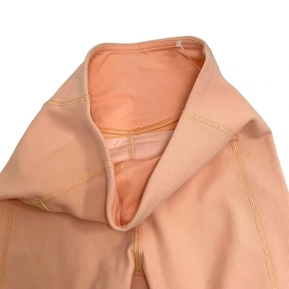 Lululemon Ribbed Contoured High-Rise Short 8"  
Malibu Peach Women’s Size 4 - Image 8