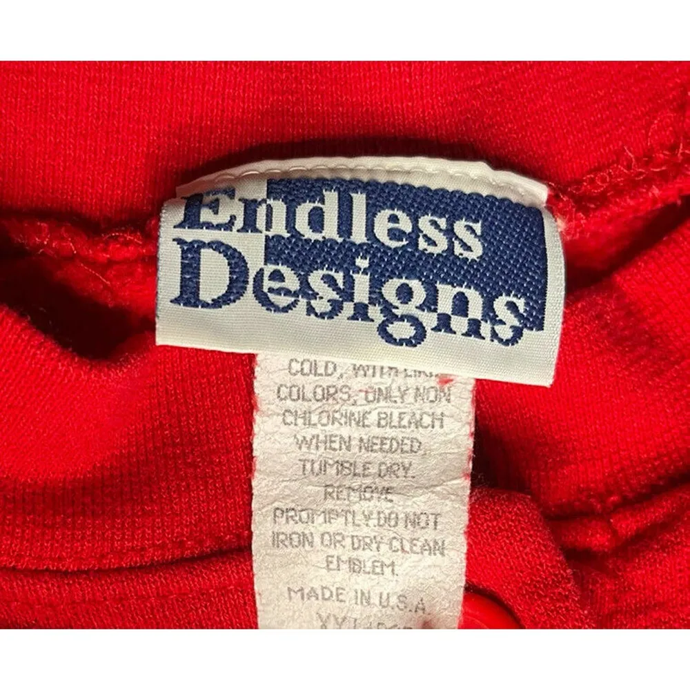Vintage Womens Endless Designs Red Christmas Snowman Sweatshirt Jacket Size XXL - Image 8