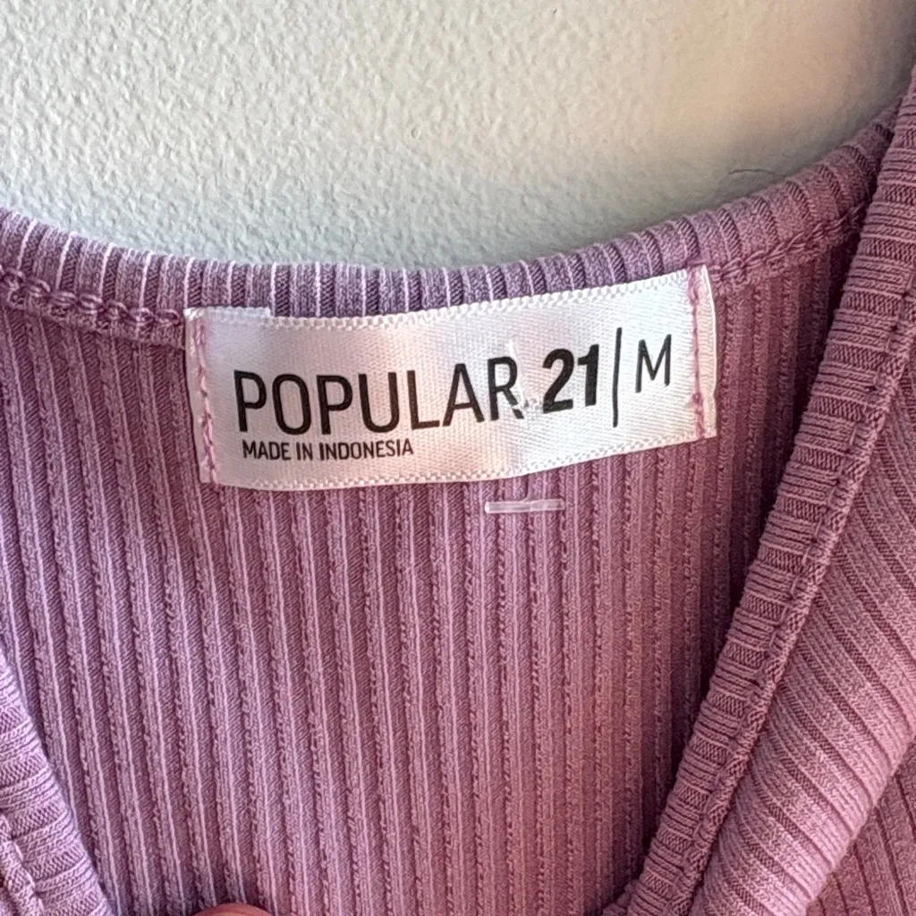 Lilac Ribbed Mini Dress - Image 3