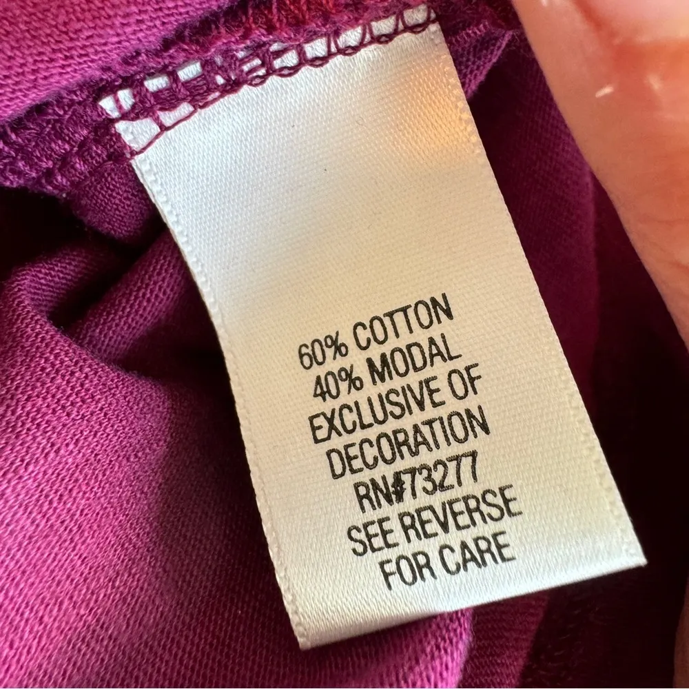 Sonoma Women’s XL Short Sleeve Pullover Blouse Tunic Purple Embroidered Detail - Image 4