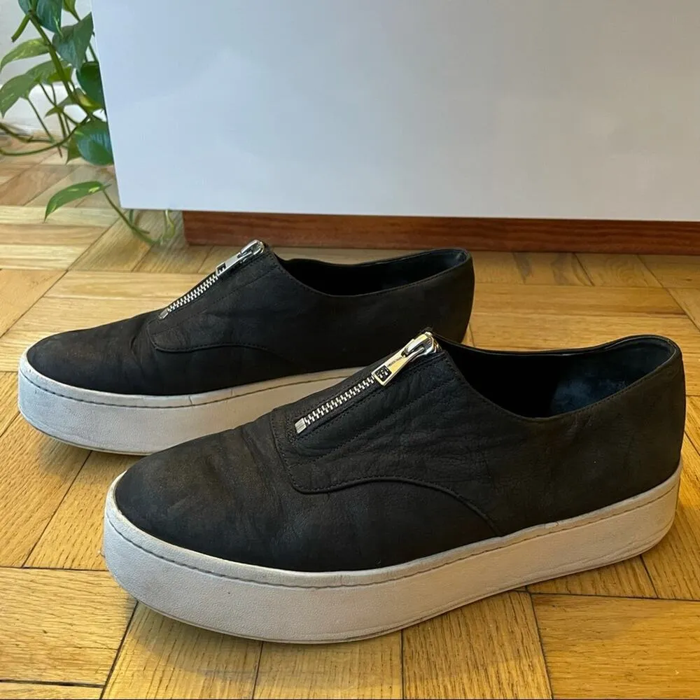 Vince Warner Zip Platform Black Suede Sneaker Women's 8US - Image 6