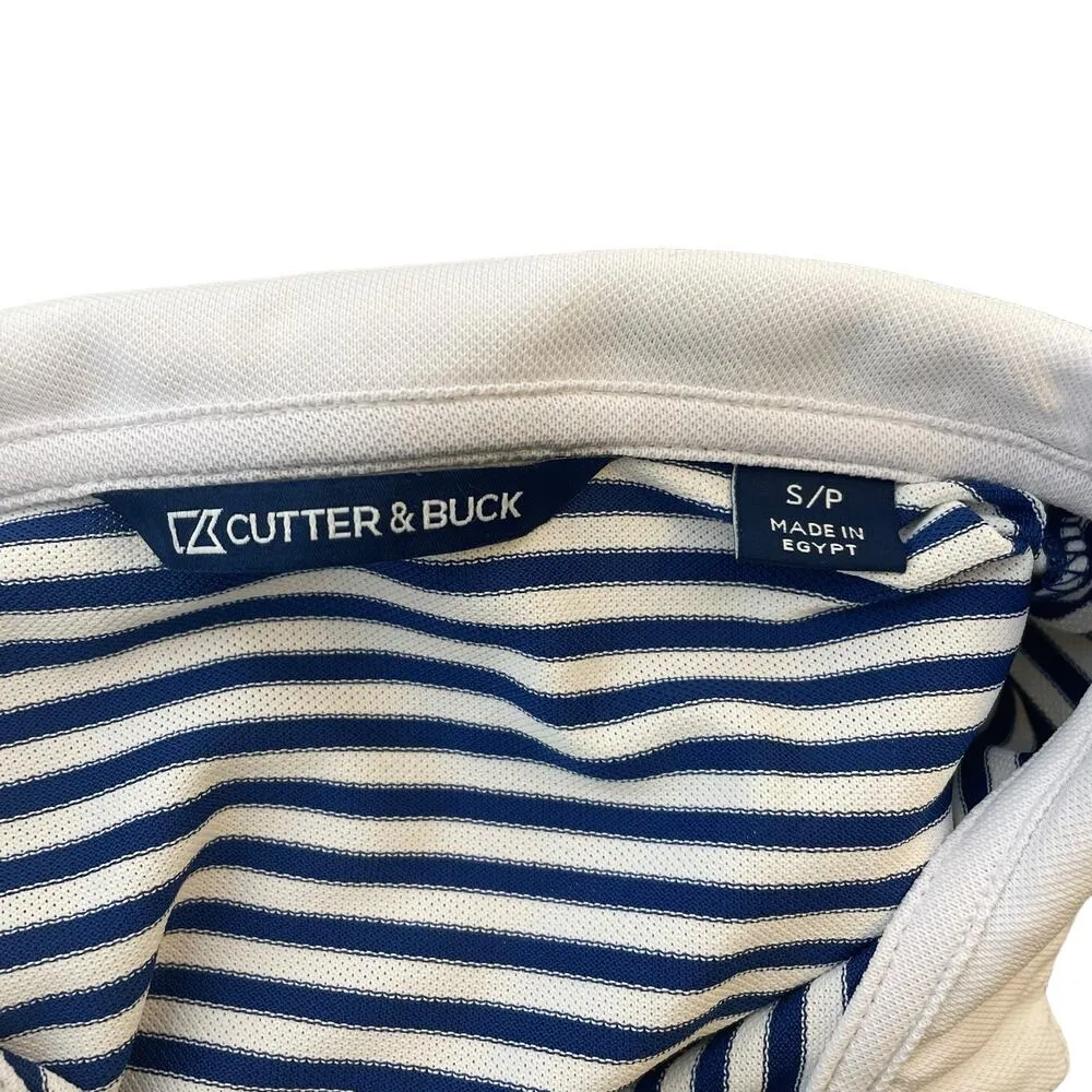 BYU Cutter & Buck Navy Striped Virtue Eco Pique Top Women’s 1/4 Zip Petite Small - Image 8