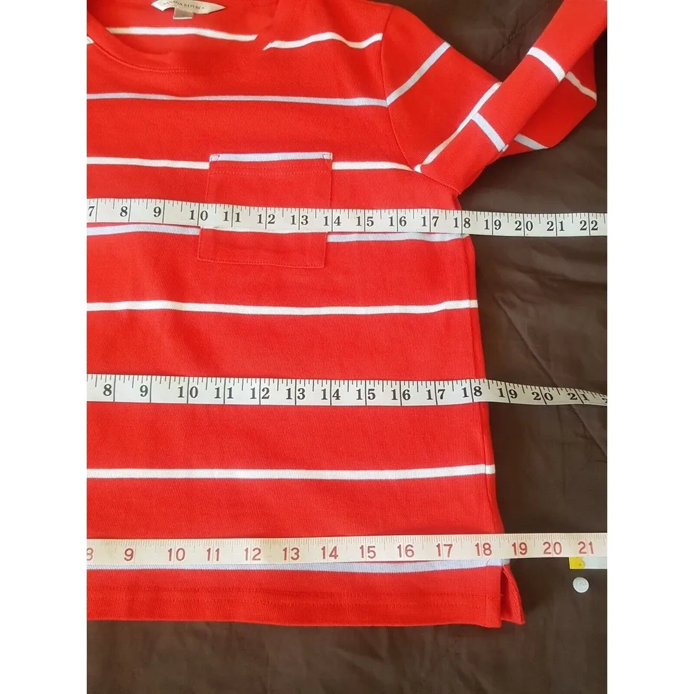 Banana Republic Crew Neckline Cropped Top Long Sleeve Skimmer Stripe Size XS - Image 10