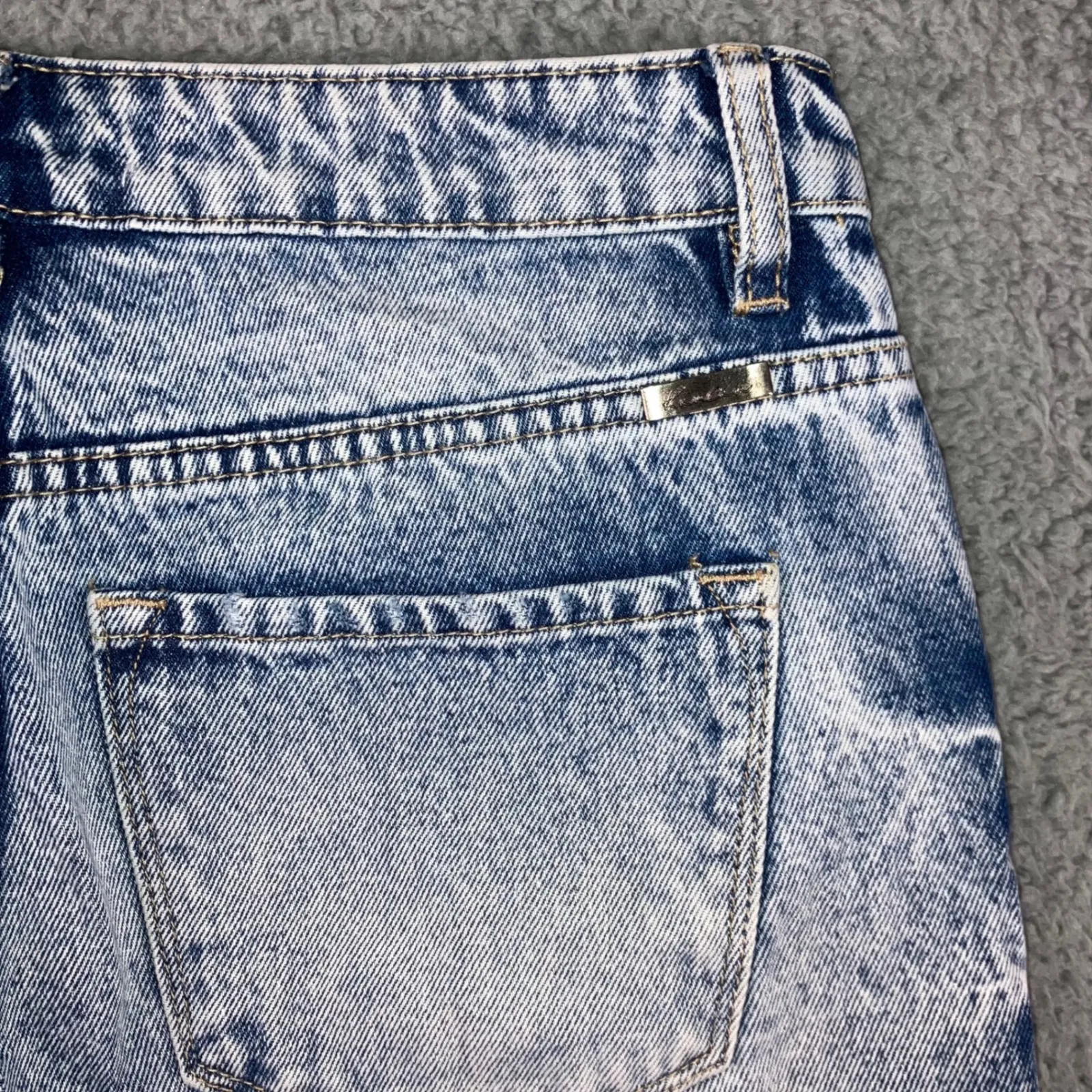 Kancan Mom Jeans‎ Women 5/26 High Rise Distressed Fringe Festival Denim Blue - Image 13