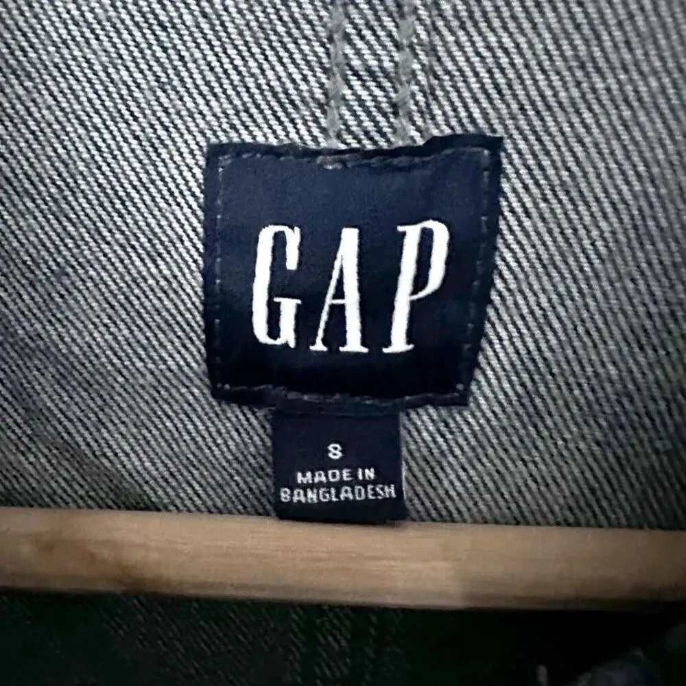 GAP | NWT Denim Utility Romper Washwell Long Sleeve Shorts Jumpsuit | Size 8 - Image 5