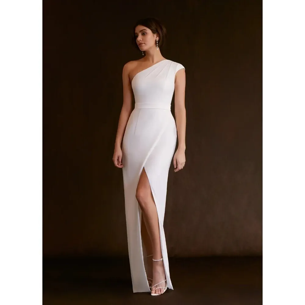 Azazie Oaklee Wedding Dress Womens WD0 White One Shoulder Sleeveless Gown NWT‎ - Image 9