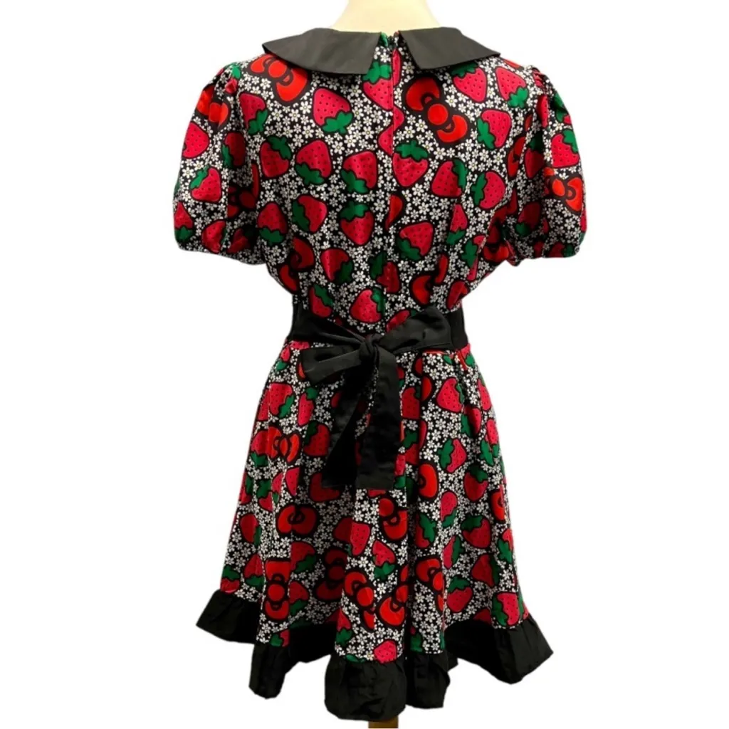 Hello Kitty x Smak Parlour Rare  Limited Edition Mini Strawberry Floral Dress L - Image 11
