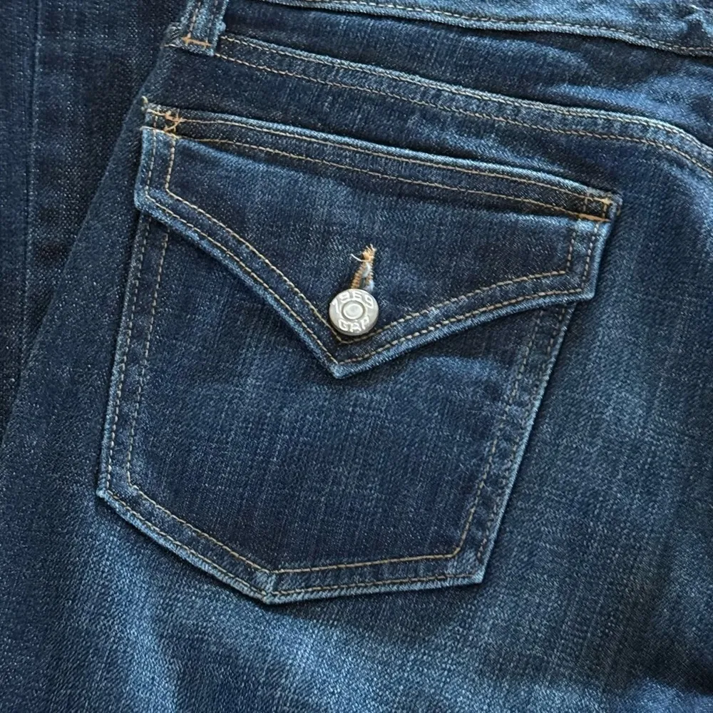 Gap 1969 Vintage Curvy Flare Wide Leg Dark Wash Blue Denim Jeans Size 29R - Image 5