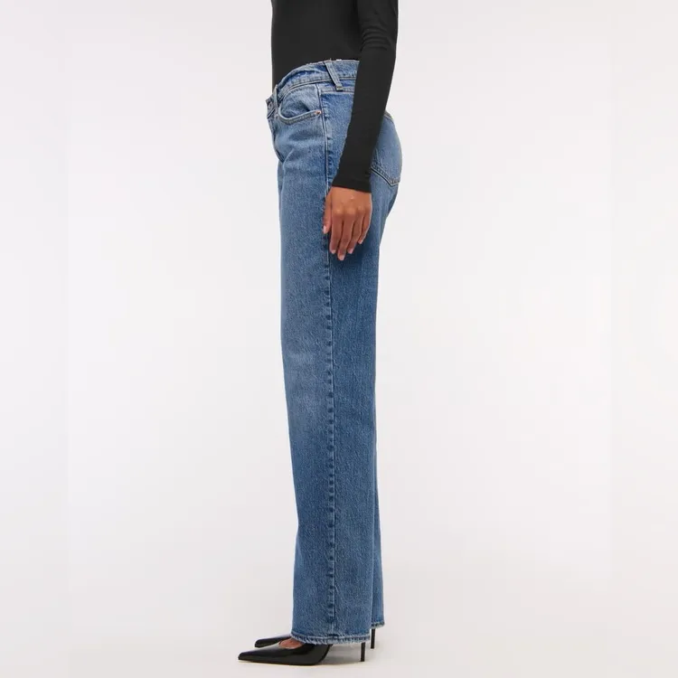 Abercrombie & Fitch Curve Love Low Rise Baggy Jean in Medium Blue Size 25 or 0 - Image 4