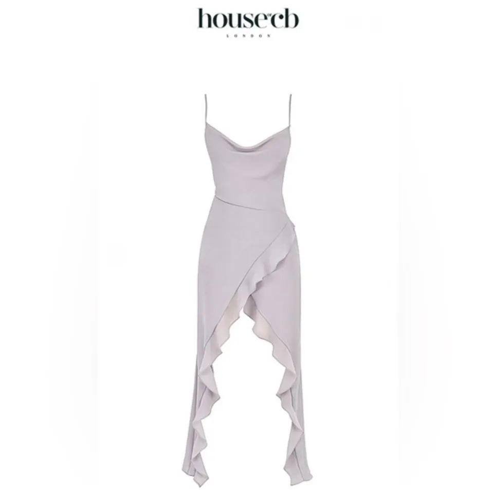 HOUSE OF CB 'Alexandria' Grey Floaty Maxi Dress NWOT‎ size XL - Image 4