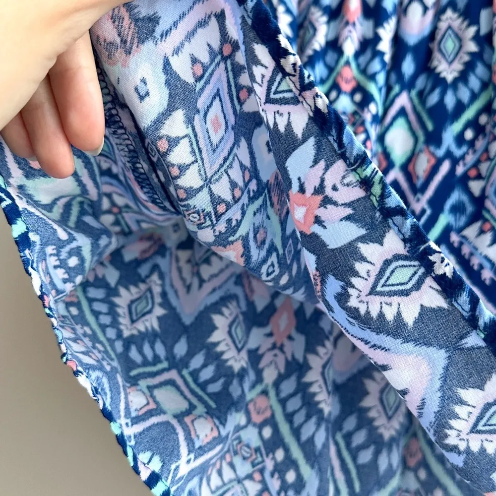 Divided by H&M Bohemian Aztec Geometric Print Neon Mini Skirt, Size 6 - Image 8