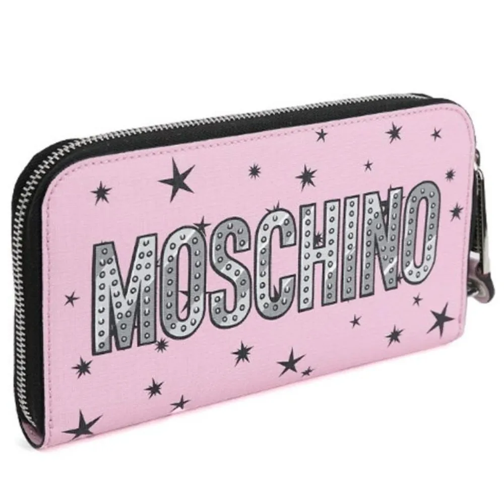 💕MOSCHINO💕 Space Ship Bear Zip Around Wallet Pink NWT 100% Leather - Image 3