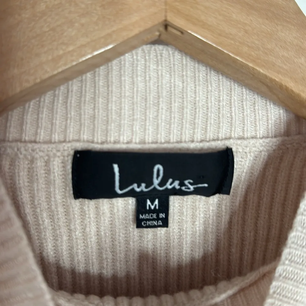 Lulus Eugenie Balloon Sleeve Mock-Neck Sweater Cream  Size M - Image 10