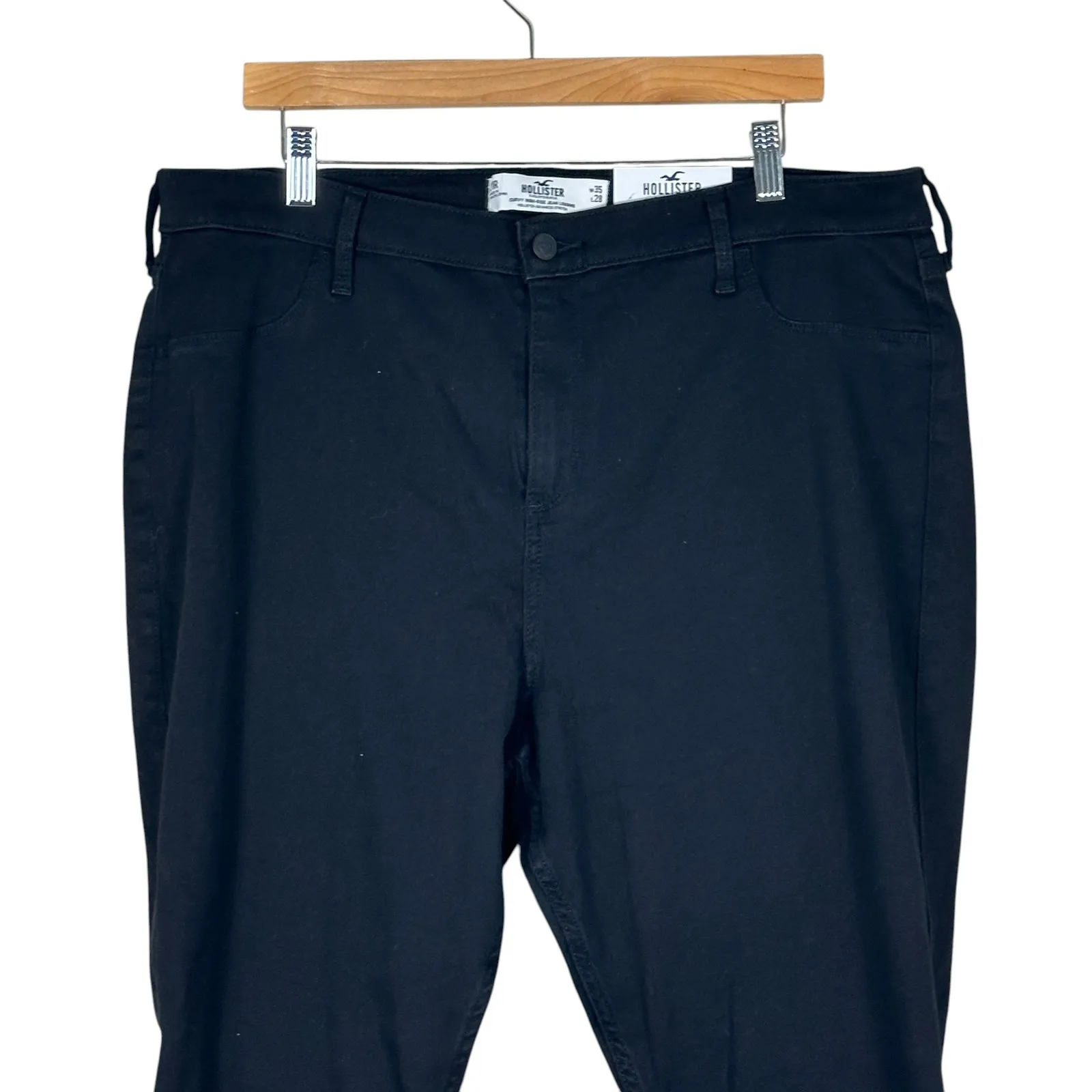 Hollister Curvy High Rise Denim Jeggings Womens 21 Black Minimalist Casual - Image 2