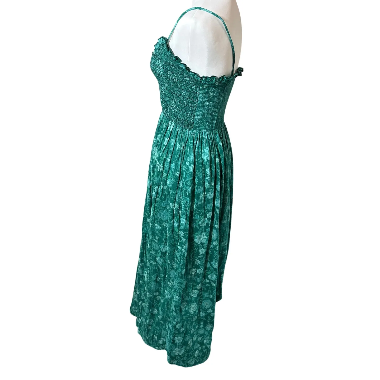 NWT Free People Sweet Nothings Midi Dress Green Forest Combo - Image 5