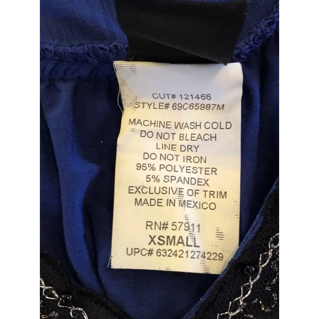 Wrapper  ~ Size X-Small  ~ Blue Blouse ~ V-Neck - Image 6