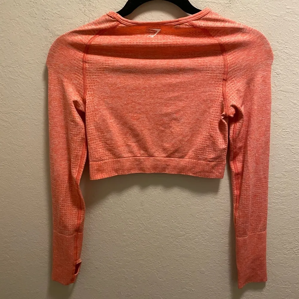 Gymshark Pink Vital Seamless Long Sleeve Crop Top Size Small - Image 7
