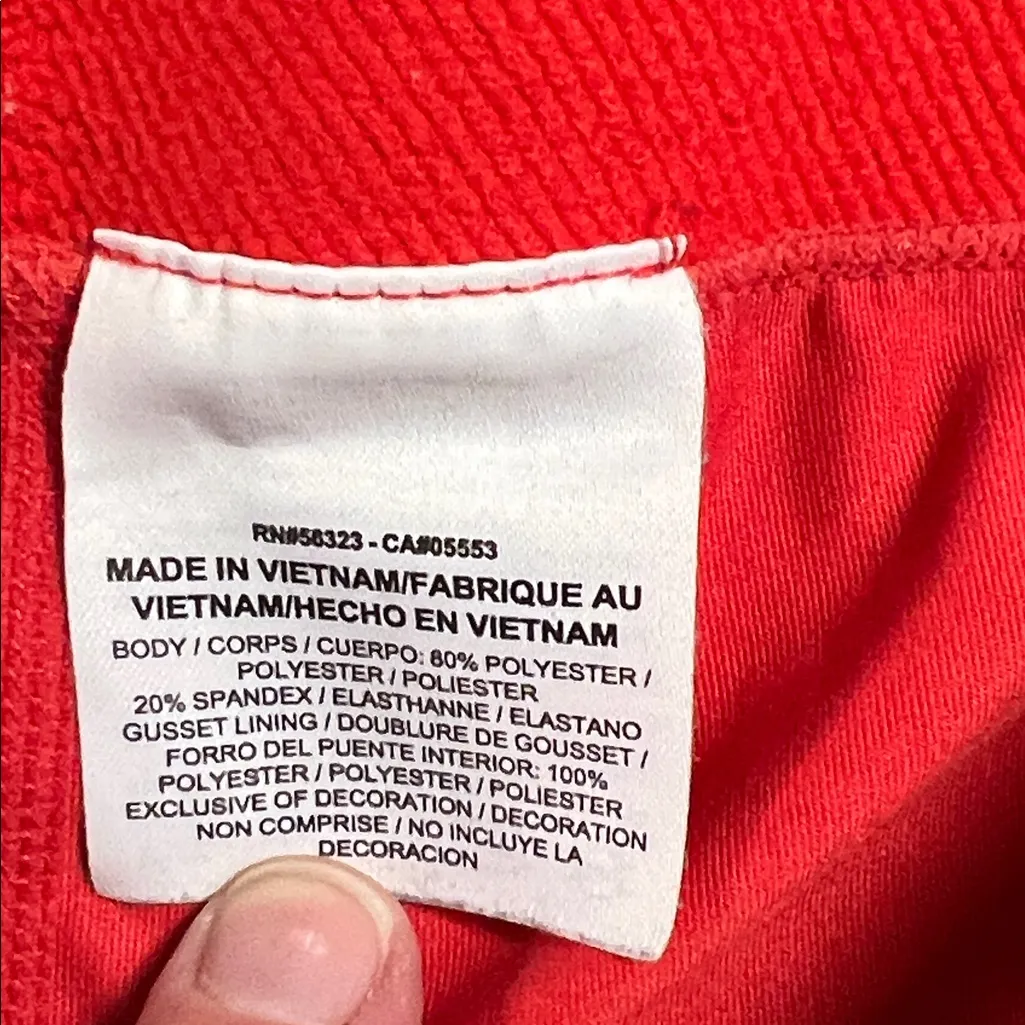 Nike Pro Dri Fit Red & Black Capri Athletic Workout Running Leggings Size Medium - Image 3