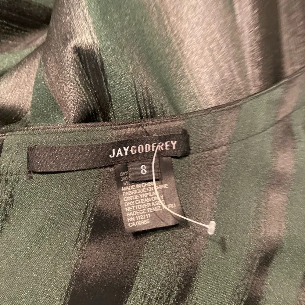 #529 JAYGODFREY One shoulder Cocktail dress Green Size 8 - Image 7