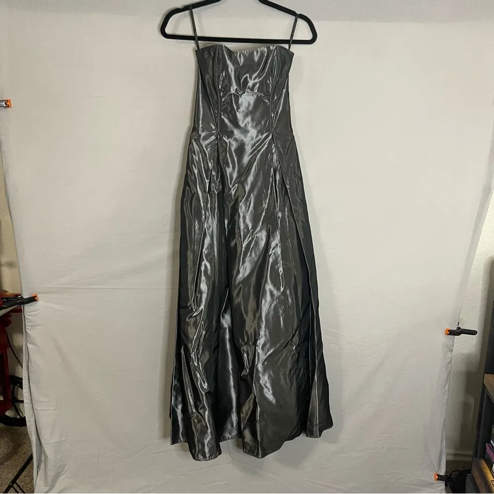 Vintage Jessica McClintock Gunner Sax  Millennium Y2K Gunmetal Gray Gown Size 3 - Image 12
