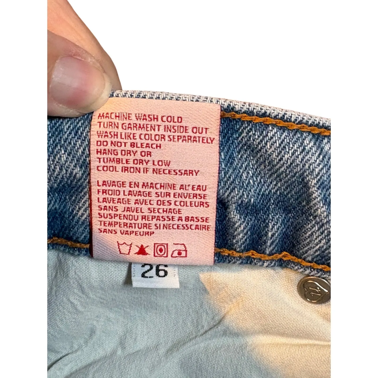 Revice Denim 90s Baby Candy Shop Patchwork High Waisted Wide Leg Blue Size 26 - Image 12