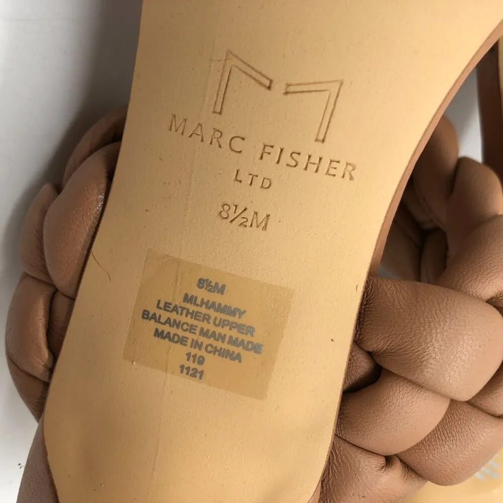 Marc Fisher LTD Hammy Braided Leather Heeled Sandals Square Toe Size 8.5 - Image 7