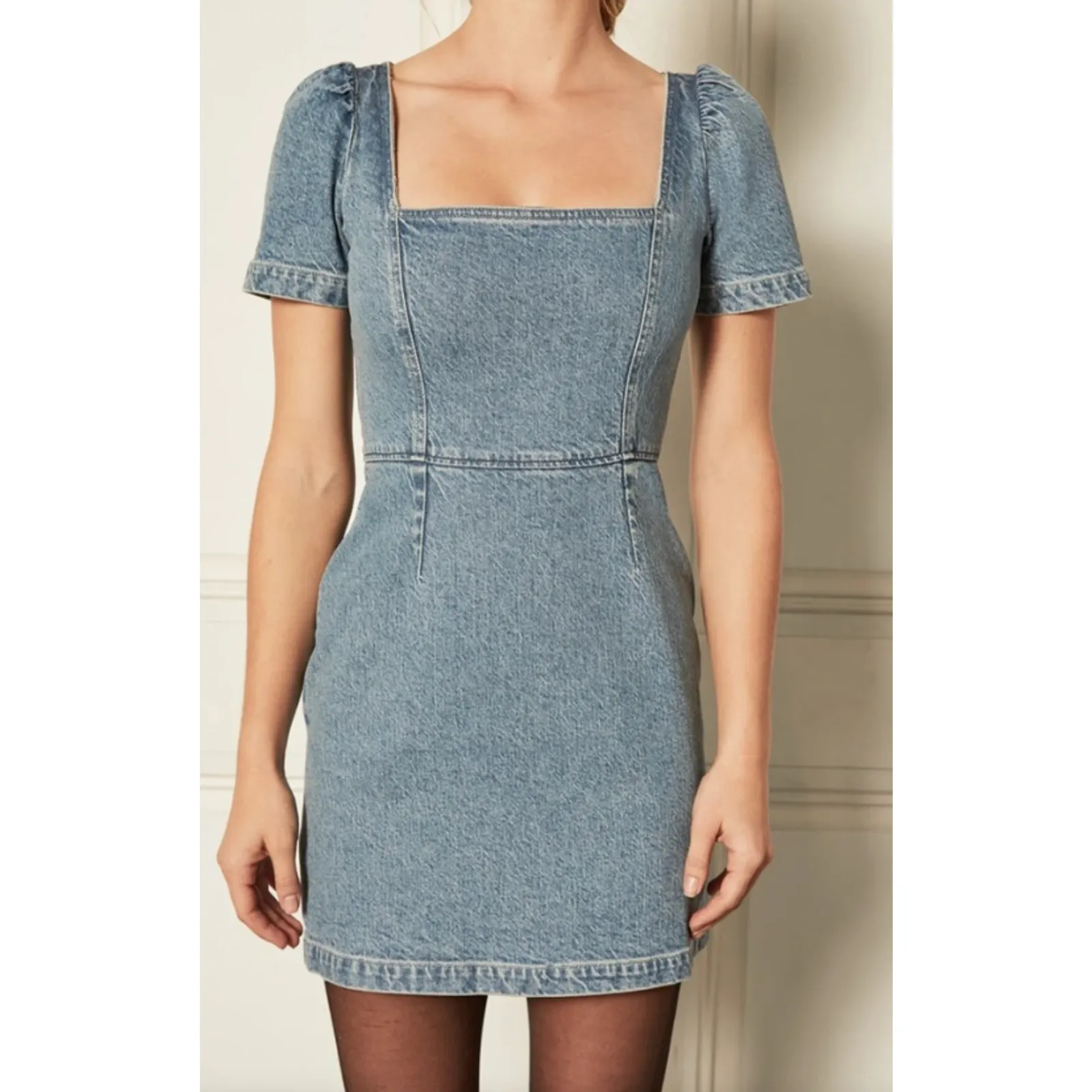 BOYISH Jeans Denim Mini Dress The Misfits light wash size 8 2495 - Image 2