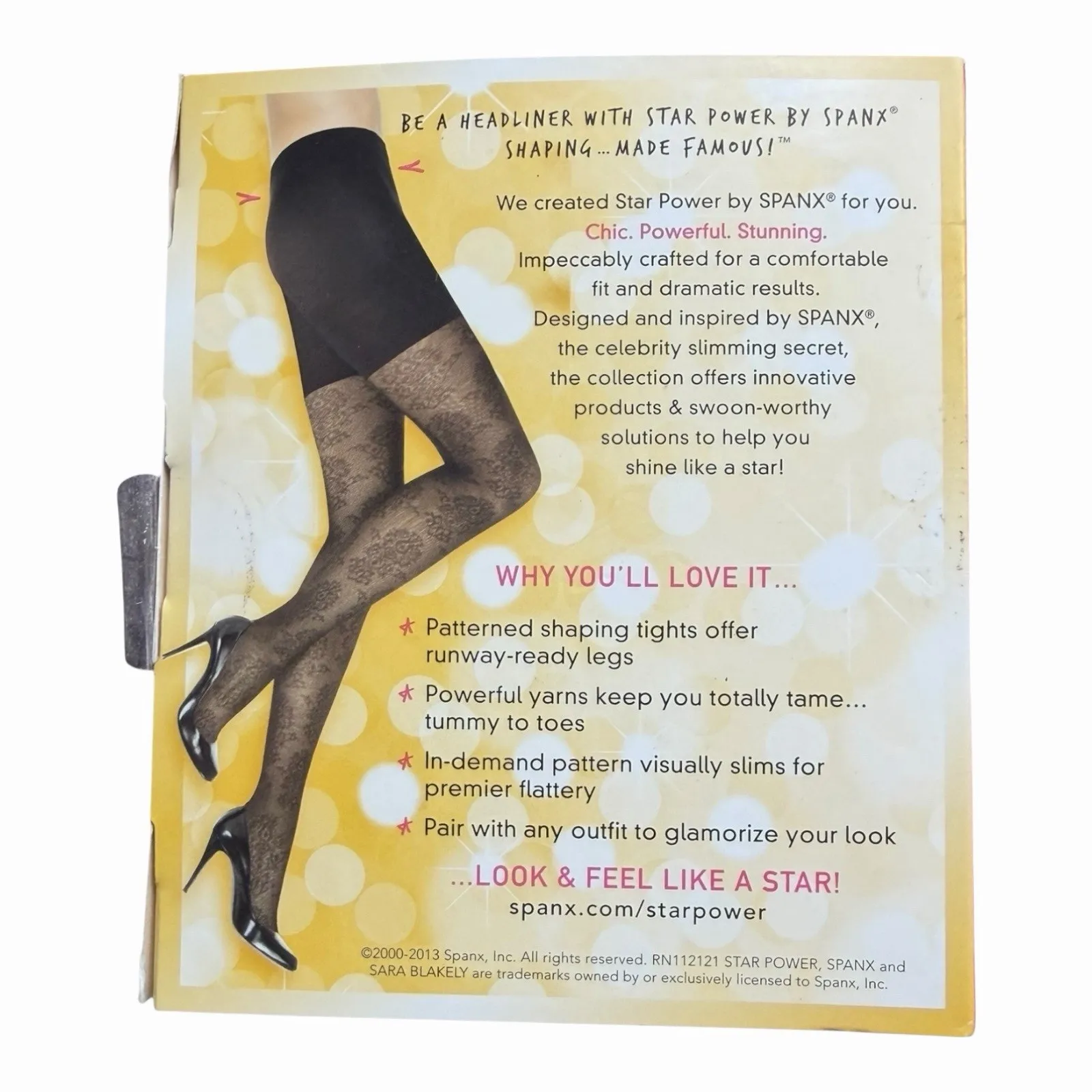 Spanx Star Power Center Stage Medallion Patterned Shaping Tights Black Sz B - Image 8