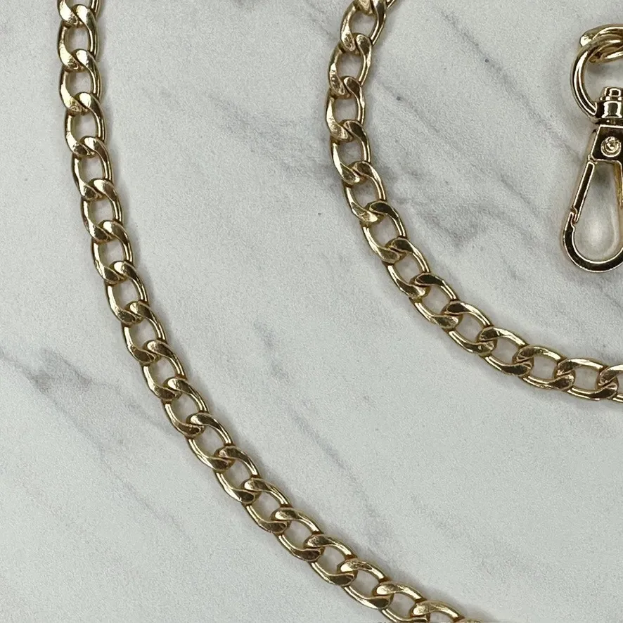 Gold Tone Flat Curb Chain Purse Strap 48" Crossbody Bag Replacement ✨ - Image 6