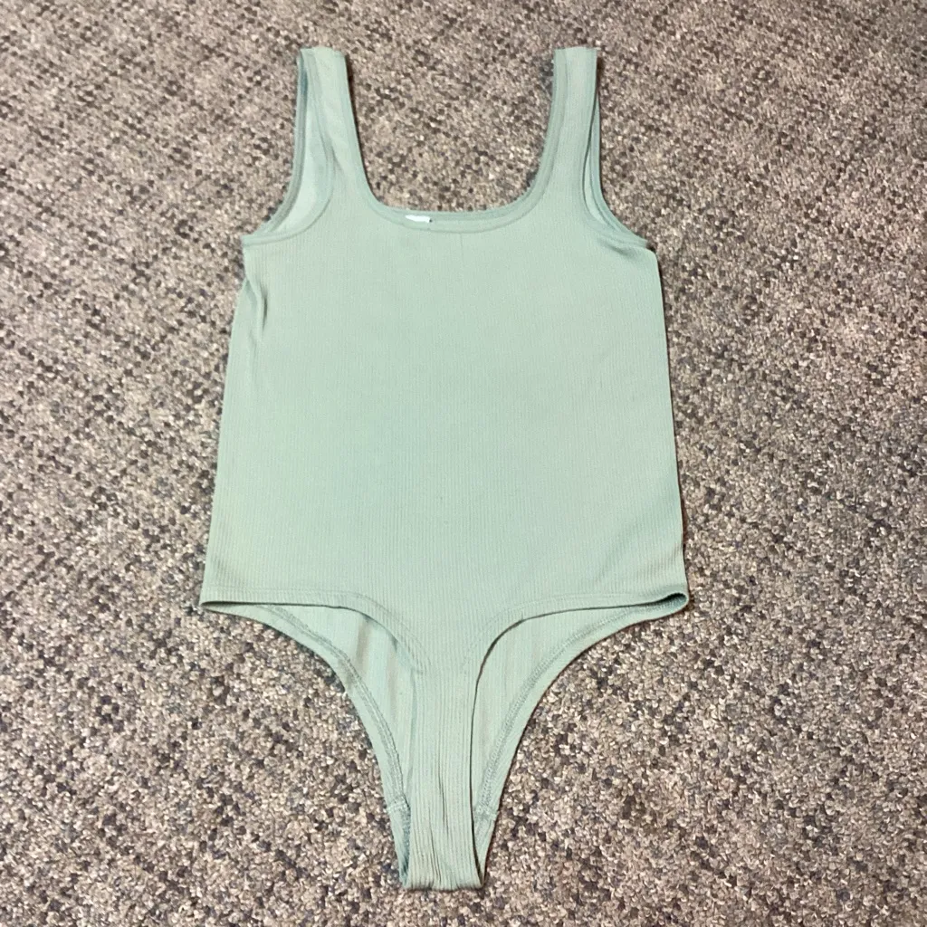 SO Mint Light Green Ribbed Tank Bodysuit * Size XS - Image 4