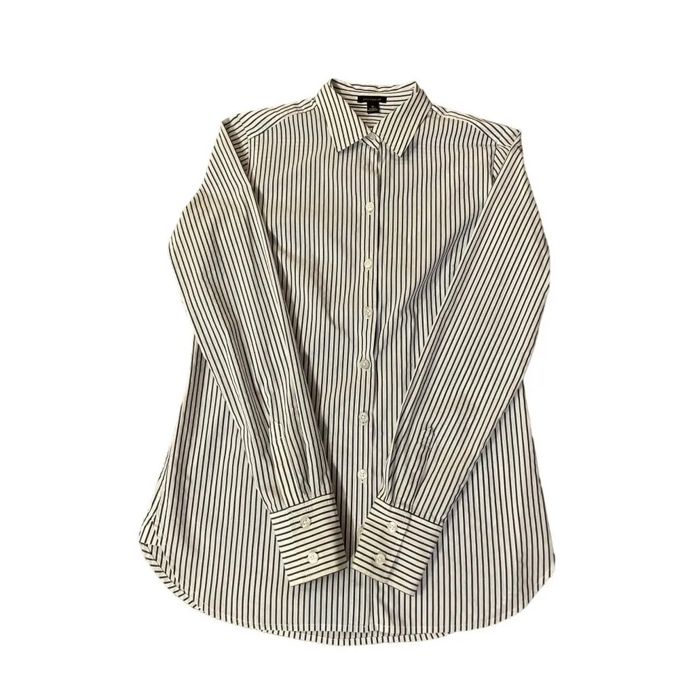 Ann Taylor Blouse Womens 0 Used Blue Striped - Image 5