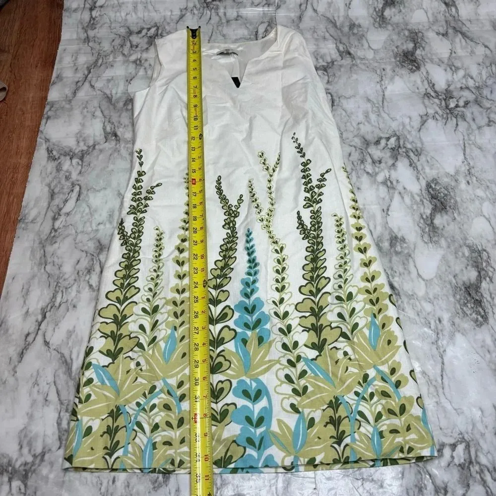 Ann Taylor loft floral Vine Leaf Print sleeveless Dress Career size 0 NWT white - Image 5