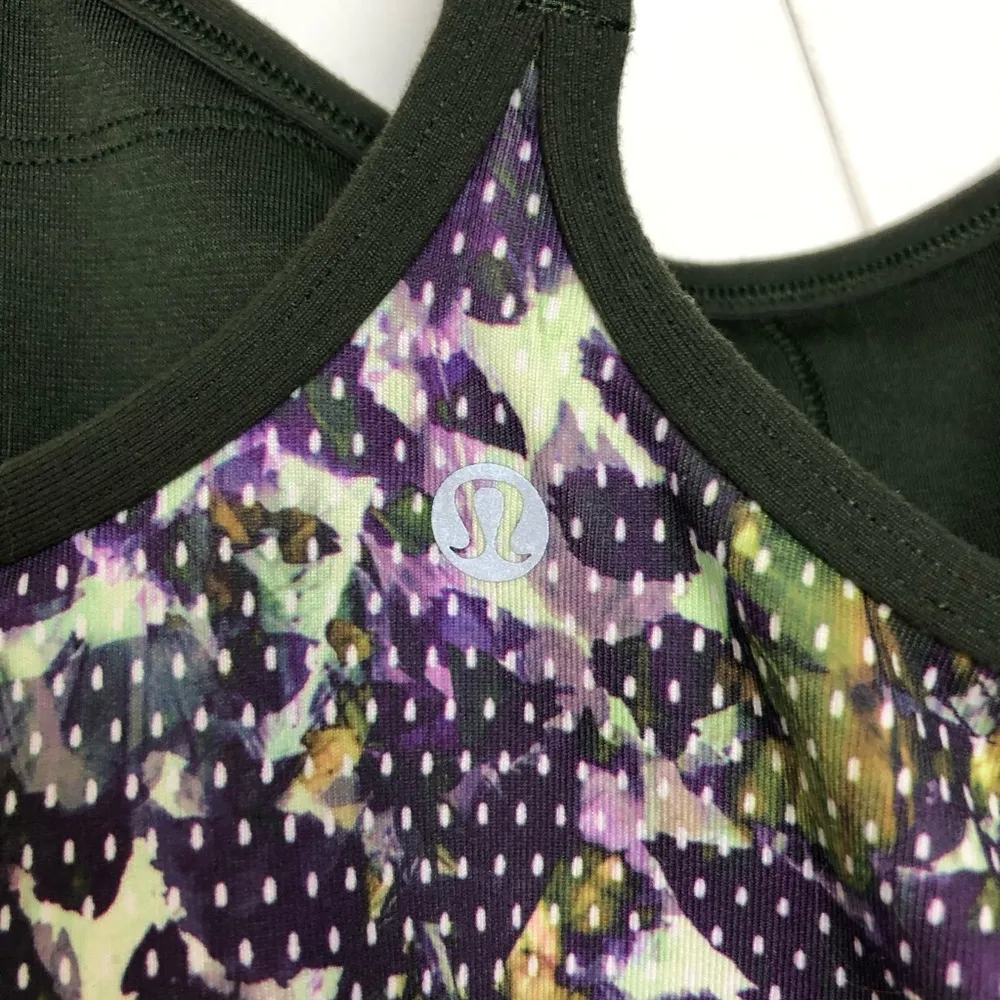 Lululemon Power Y Tank Floral Sport Gator Green - Image 7