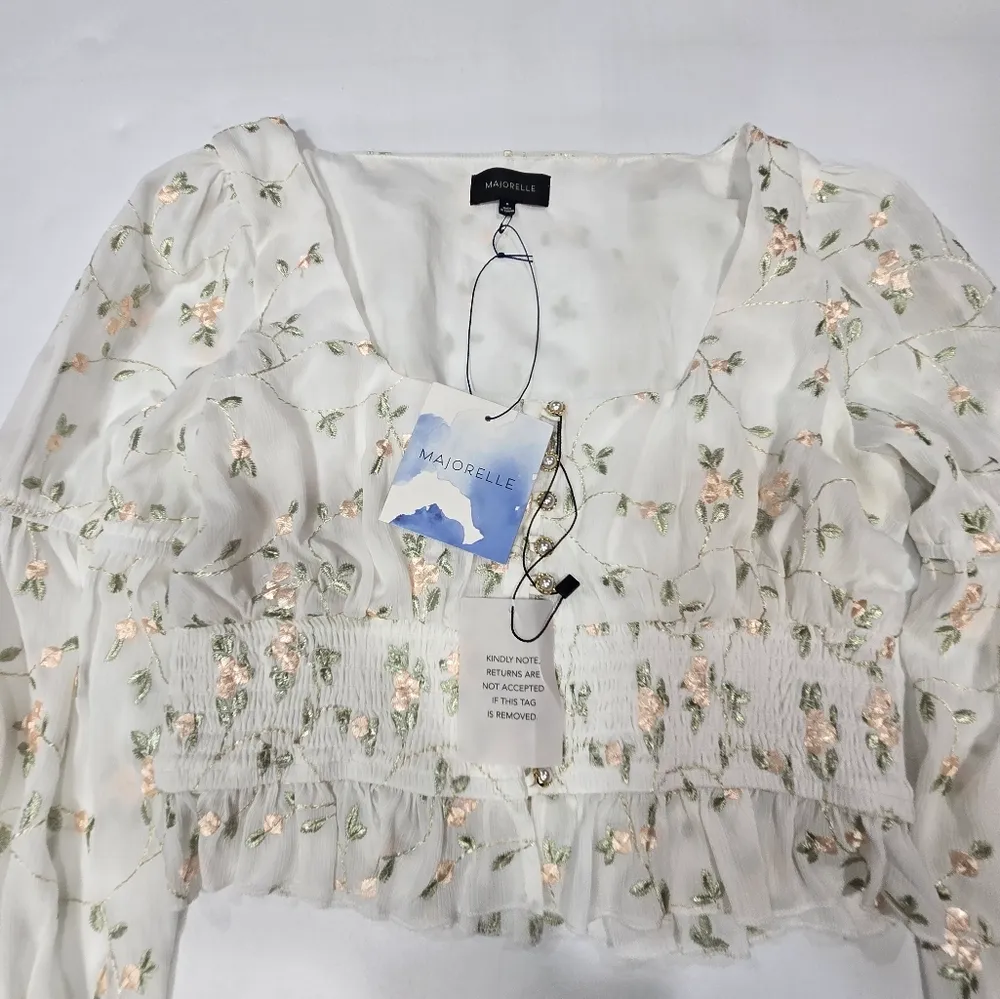 MAJORELLE Emerson Top in White Field - Image 4