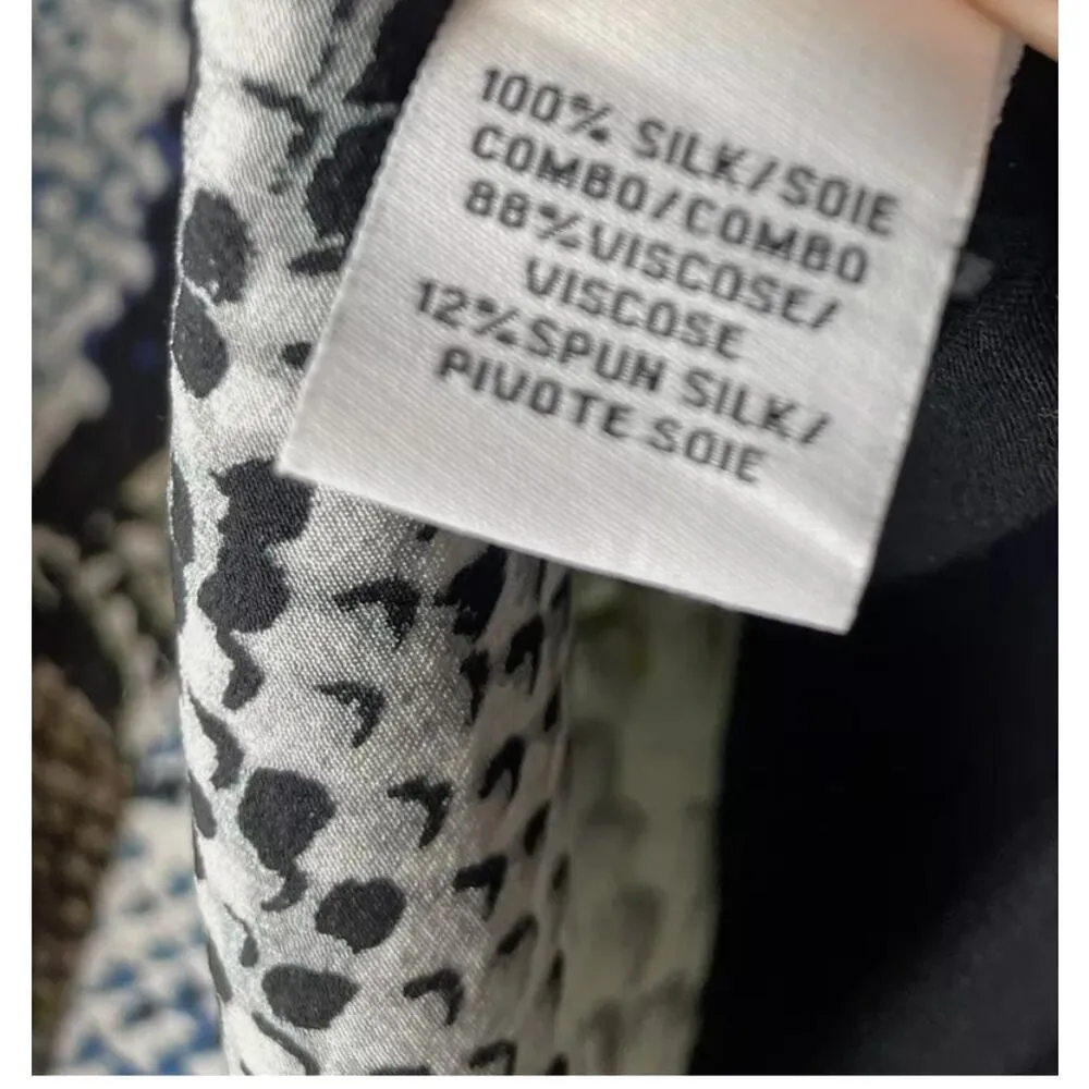 Diane Von Furstenberg Ora Animal Snake Top Multicolor Short Sleeve Silk 6 Small - Image 10