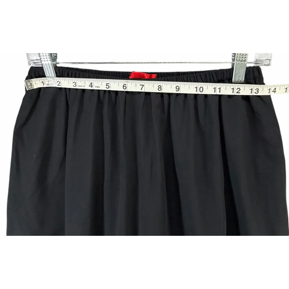 Shamask Pants Women 16 Black Viscose Cotton Pull On Ankle Split Hem Minimalist - Image 4