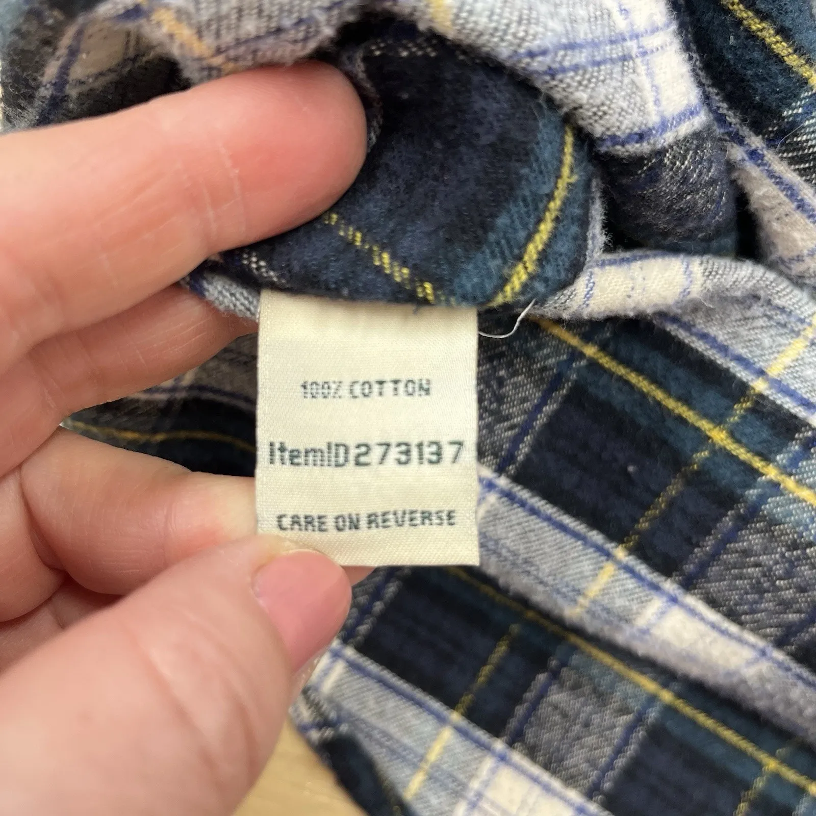 LL Bean Flannel Shirt Womens Small Blue Green Scotch Plaid Outdoor Utility - Image 8