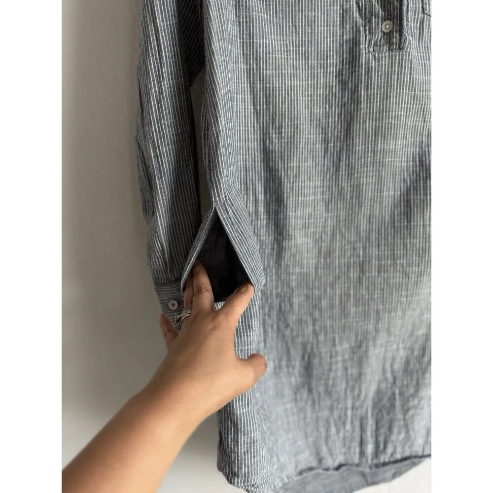 Levi’s Strauss & Co Women's Striped Woven Sleep Shirt‎ w/Pockets Blue Size Small - Image 10