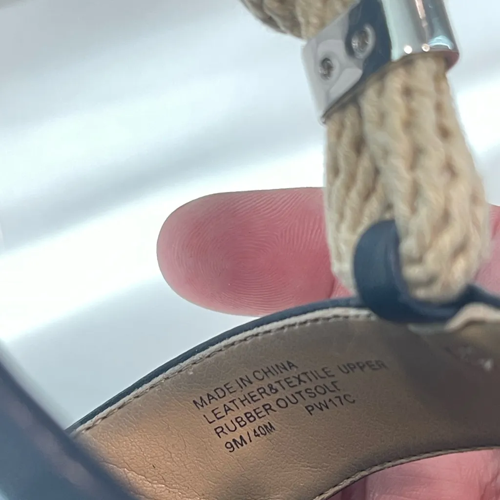 Michael Kors Navy Blue Nautical Wedge Sandals size 9 - Image 5