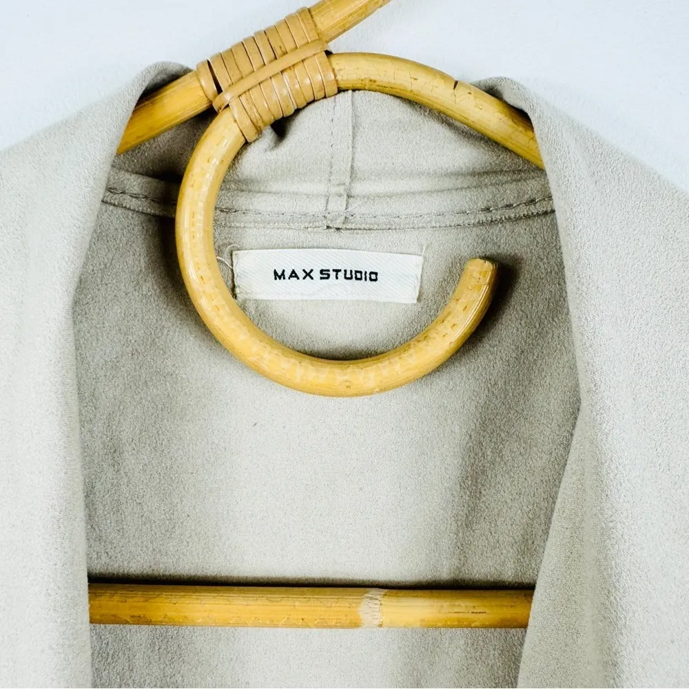 Max Studio  faux suede shawl collar open thin spring jacket - Image 5