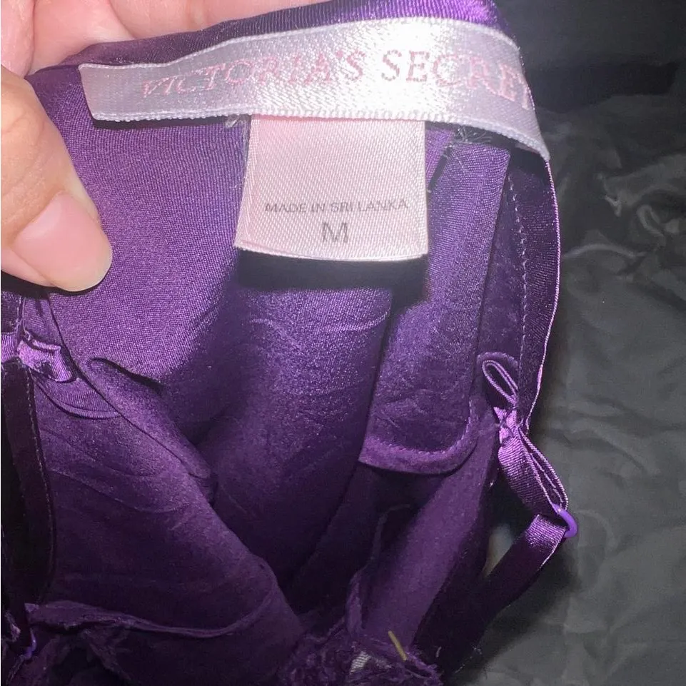 Vintage Victoria’s Secret Elegant Purple Lace Trim Nightgown - Image 3