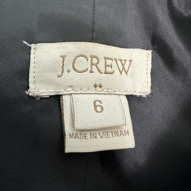 J.Crew Plaid‎ Wool Blend Double Breasted Pea Coat Jacket Blue Gray Size 6 - Image 15