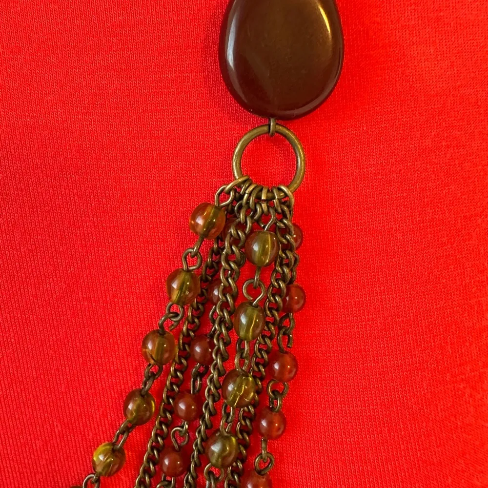 Beautiful Avon Gold Linked Necklace Brown - Image 3