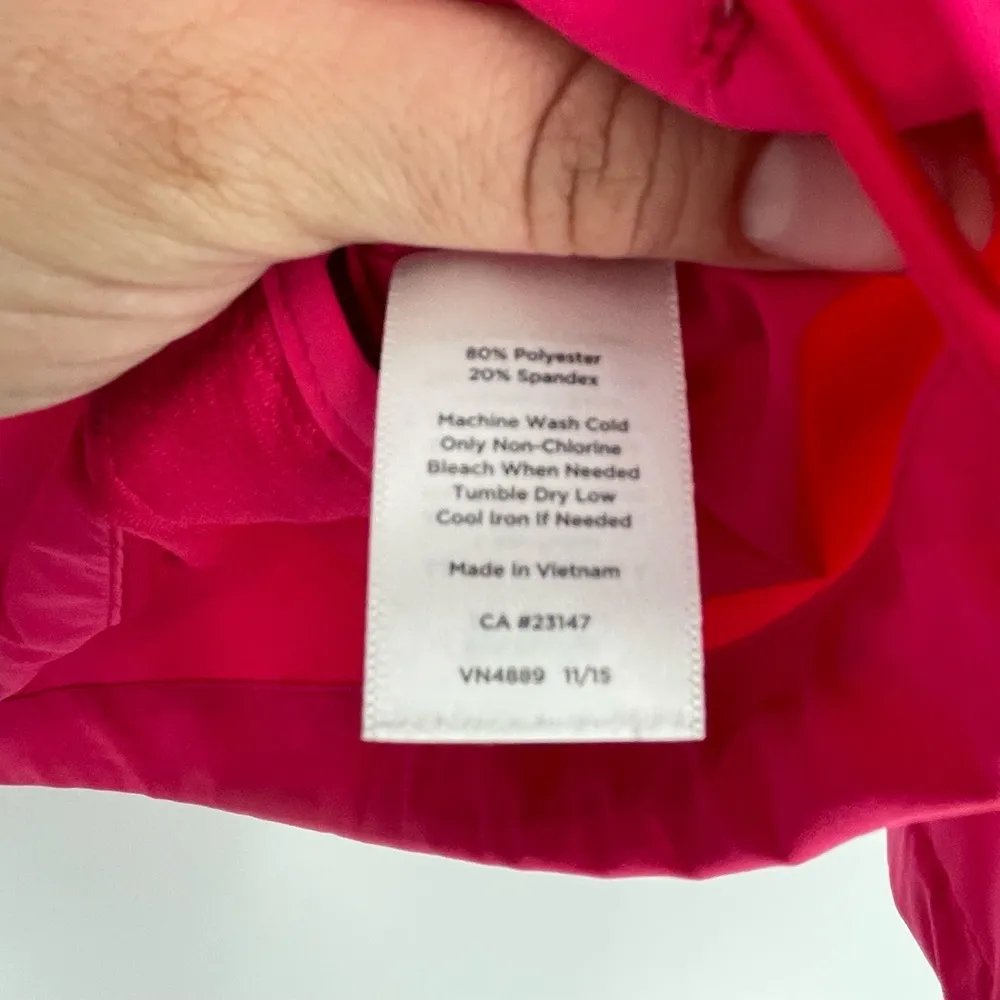 Talbots Womens Pink High Collar Hidden Hoodie Full Zip Windbreaker Jacket Size M - Image 5