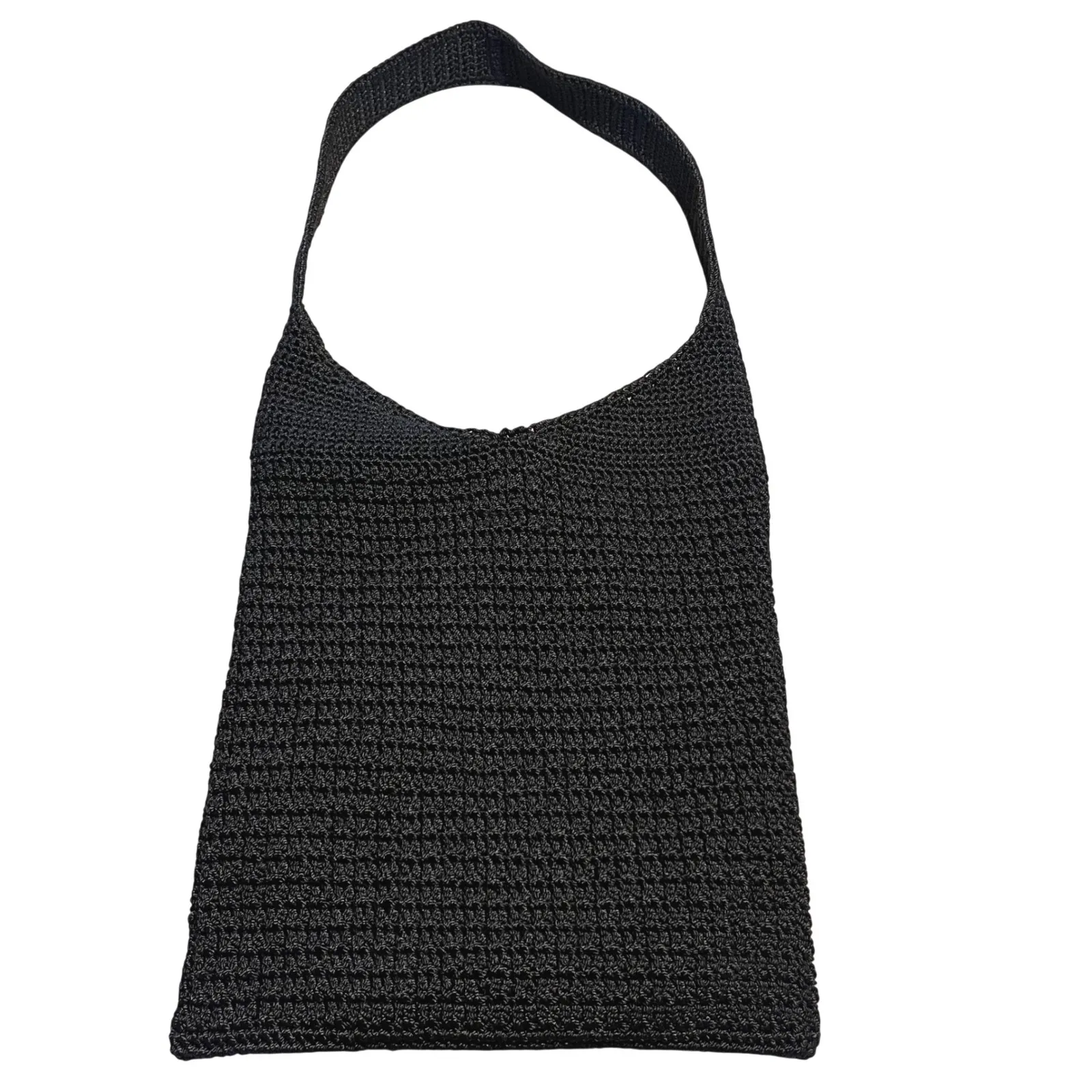 The Sak Crochet Shoulder Bag Black Boho Casual Everyday Purse - Image 4