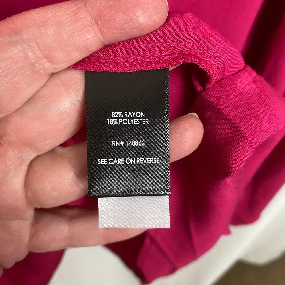 Torrid Vivacious Pink Harper Challis Collared Long Sleeve Blouse Sz.4 NWT - Image 10