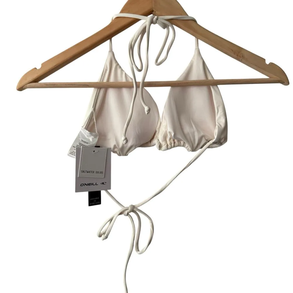 O’Neill Saltwater Solid White Venice Triangle Bikini Swimsuit Top Size XL - Image 7